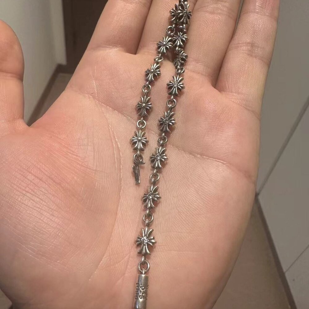 Chrome Hearts Tiny E white diamonds Bracelet 21cm